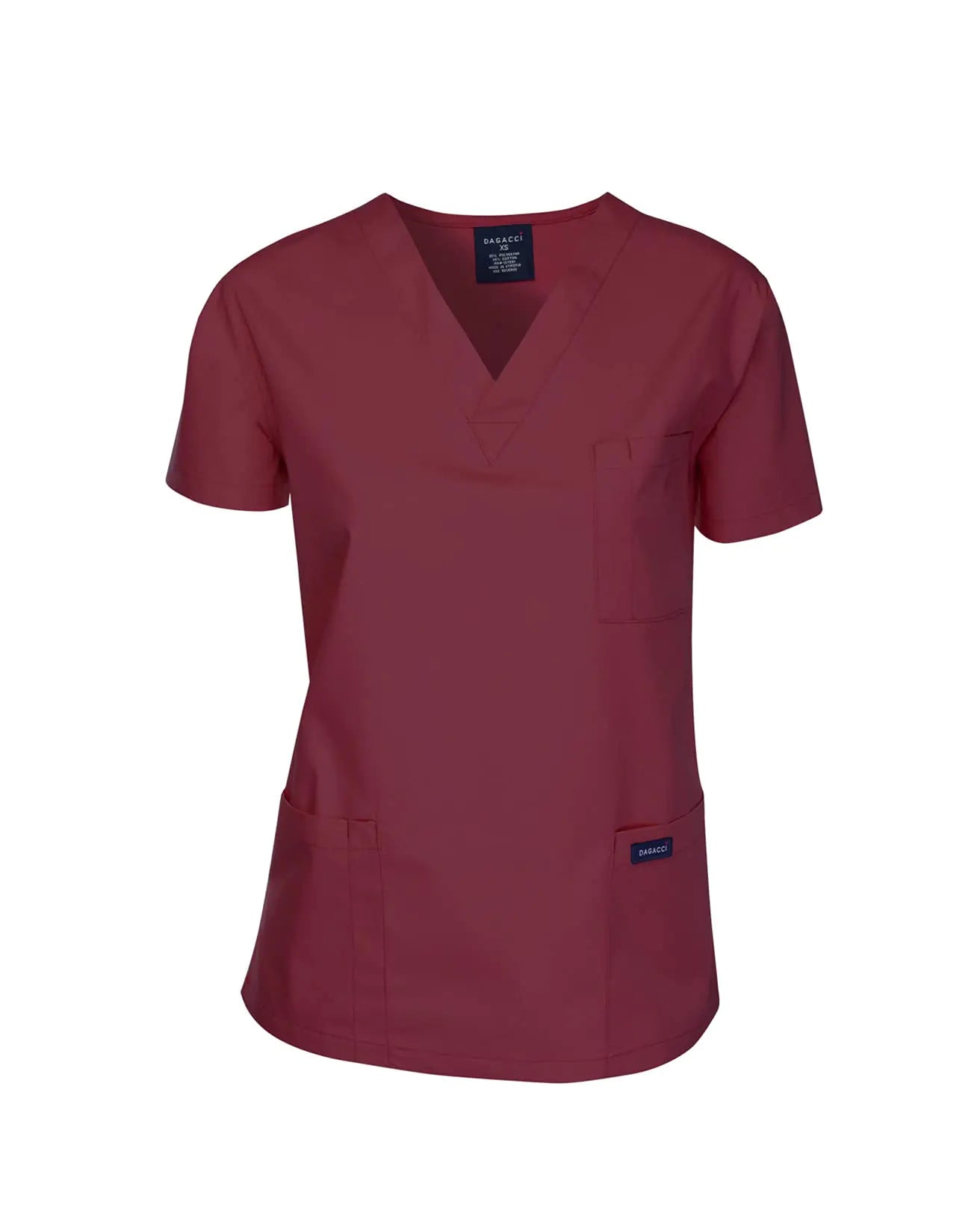 Dagacci Scrubs Medical Uniform Women and Men Scrubs Shirts Medical Scrubs Top X-Large Burgundy